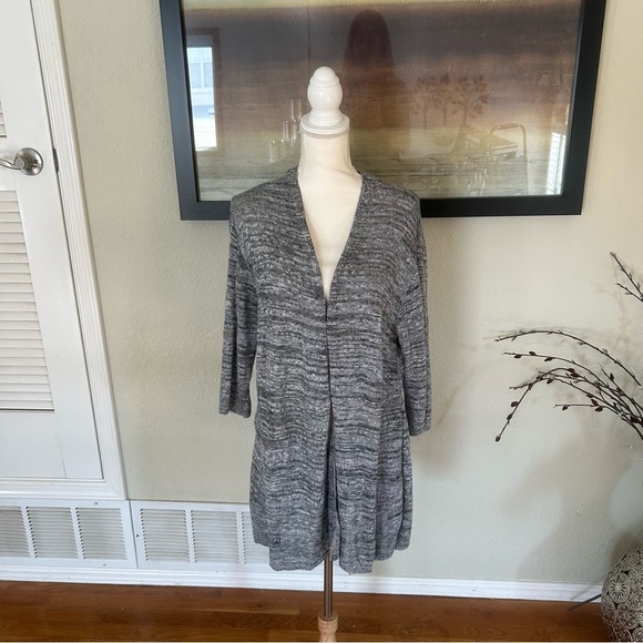 J.Jill Black & White Open Front Cardigan in Sz XL - Picture 1 of 8